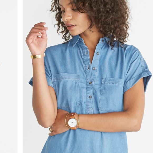 Marine Layer Daisy Chambray Tunic Dress - Picture 3 of 8